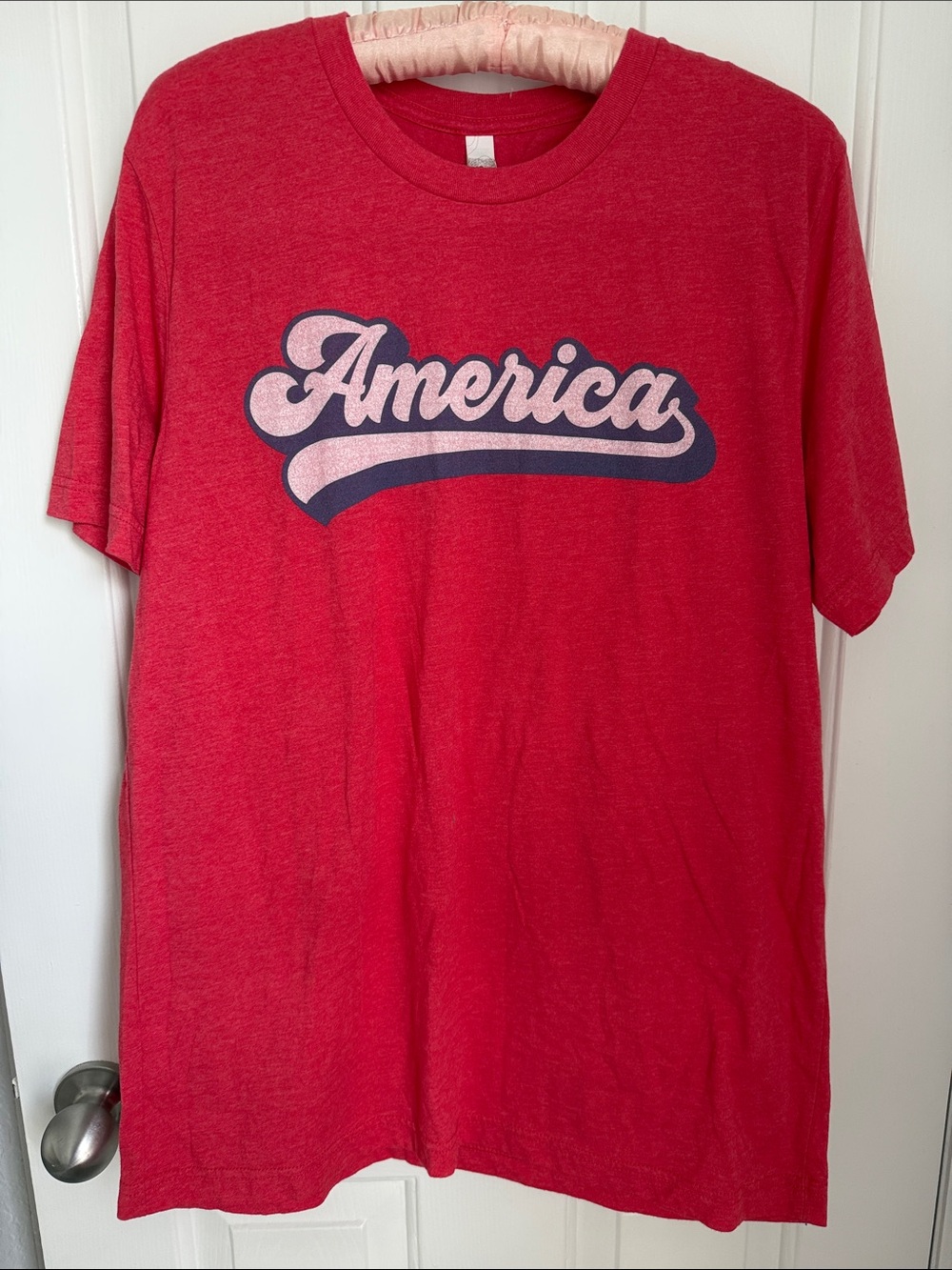 Bella Canvas Red 'America' Graphic Short Sleeve Tee